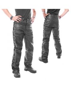 Leder schnuerjeans Lederhose schwarz